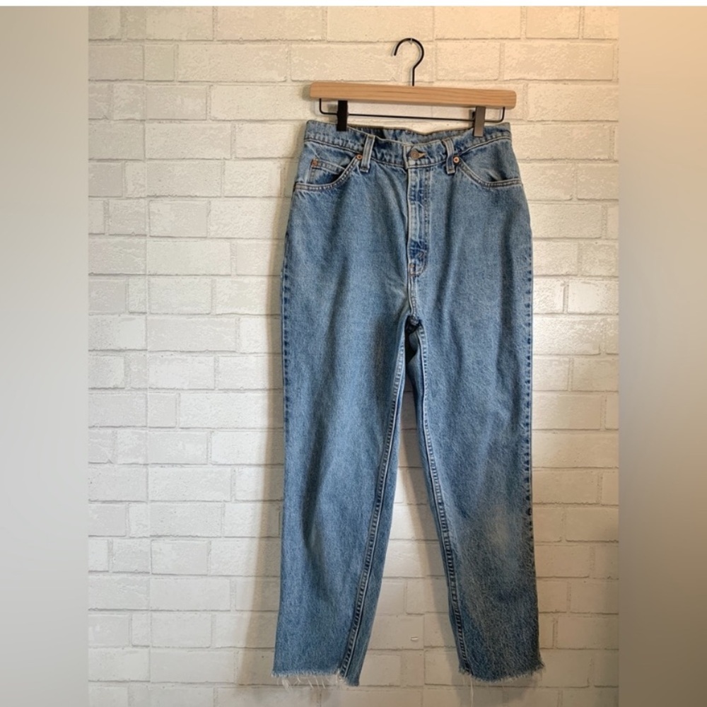 Levi's Classic 912 Vintage Orange Tab Med Wash Slim Fit Tapered Leg Jeans Y2K